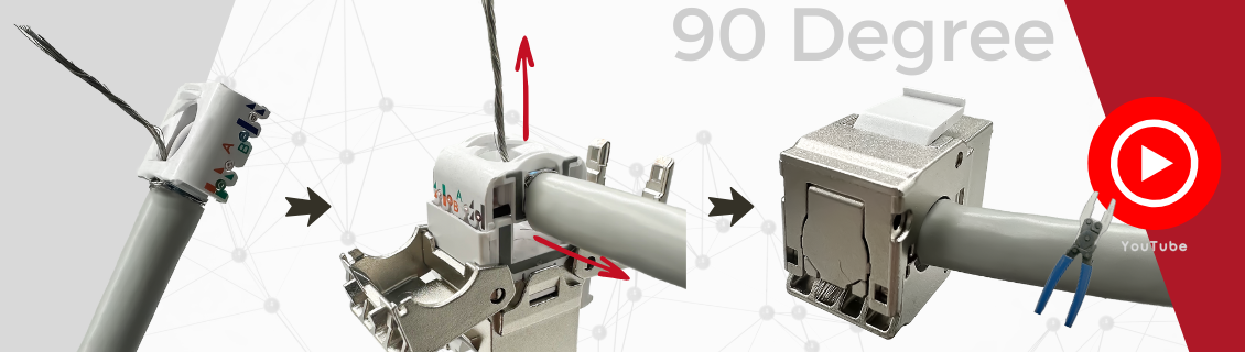 Як зібрати лівий та правий кабельні вводи для багатоканального роз'єму Cat6A RJ45 Keystone?